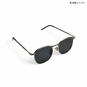 Metal Glint - Silver Black Square Sunglasses - RB2436