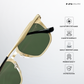 Kalt - Green Gold Rounded Square Sunglasses - RB2680GG