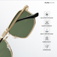 Kayro - Green Gold Square Aviator Sunglasses - RB2676GG