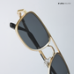 Oxxo - Black Gold Square Aviator Sunglasses - RB2684BG