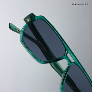 Amritsar Aura - Moss Mist Geometric Aviator Sunglasses - RB2588