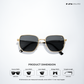 Cinq - Black Gold Square Aviator Sunglasses - RB2681BG