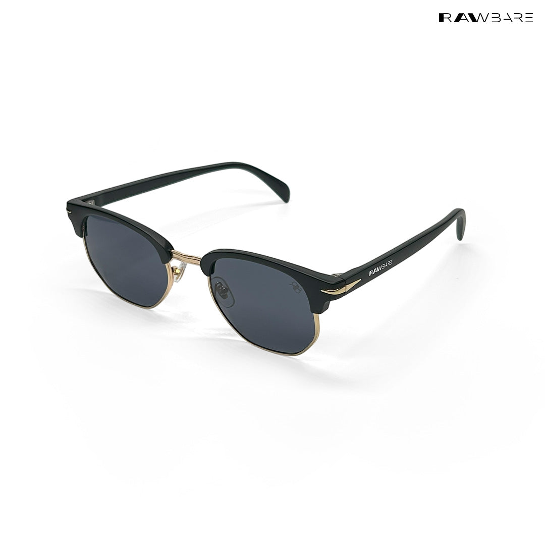Delhi Daze - Matte Black Clubmaster Half Rim Sunglasses - RB2558