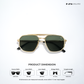 Kayro - Green Gold Square Aviator Sunglasses - RB2676GG
