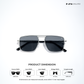 Tyro - Silver Black Flat-Top Square Aviator Sunglasses - RB2685SB
