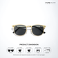 Rivet - Black Gold Rounded Square Sunglasses - RB2682BG