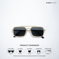 Ironline - Black Gold Squared Aviator Sunglasses - RB2678BG