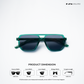 Amritsar Aura - Moss Mist Geometric Aviator Sunglasses - RB2588