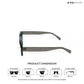 Lilrecta - Grey Blue Rectangle Sunglasses - RB2525