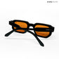 Vintage Cube - Black Yellow Rectangle Sunglasses - RB2437