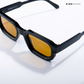 Vintage Cube - Black Yellow Polarized Rectangle Sunglasses - RB2437