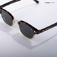 Lucknow Lush - Espresso Gild Polarized Clubmaster Half Rim Sunglasses - RB2659