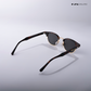 Lucknow Lush - Espresso Gild Polarized Clubmaster Half Rim Sunglasses - RB2659