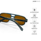 Glare - Denim Walnut Rectangle Sunglasses - RB2325