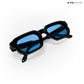 Vintage Cube - Blue Black Polarized Rectangle Sunglasses - RB2439