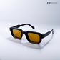 Vintage Cube - Black Yellow Polarized Rectangle Sunglasses - RB2437
