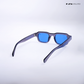 Lilrecta - Grey Blue Rectangle Sunglasses - RB2525