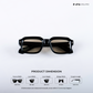 Angular Aura - Dusky Olive Polarized Rectangle Sunglasses - RB2449