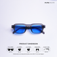 Lilrecta - Grey Blue Rectangle Sunglasses - RB2525