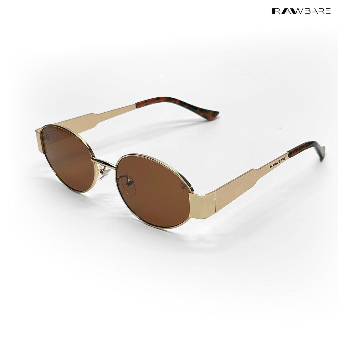 Lunar - Brown Gold Oval Sunglasses - RB2429