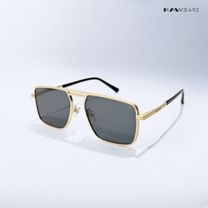 Tyro - Black Gold Flat-Top Square Aviator Sunglasses - RB2685BG