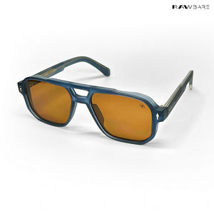 Glare - Denim Walnut Rectangle Sunglasses - RB2325