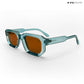 Vintage Cube - Blue Tea Polarized Rectangle Sunglasses - RB2403
