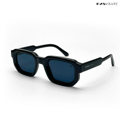 Vintage Cube - All Black Polarized Rectangle Sunglasses - RB2401