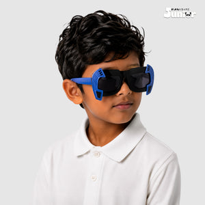 Shade Hacker - Dark Wave Kids Polarized Angular Shield Sunglasses - RBK2532