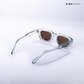 Vintage Cube - Blue Tea Polarized Rectangle Sunglasses - RB2403