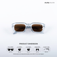 Vintage Cube - Blue Tea Polarized Rectangle Sunglasses - RB2403
