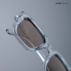 Vintage Cube - Blue Tea Polarized Rectangle Sunglasses - RB2403