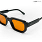 Vintage Cube - Black Yellow Rectangle Sunglasses - RB2437