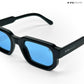Vintage Cube - Blue Black Polarized Rectangle Sunglasses - RB2439