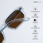 Vintage Cube - Blue Tea Polarized Rectangle Sunglasses - RB2403