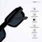 Vintage Cube - All Black Polarized Rectangle Sunglasses - RB2401