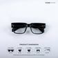 Timeless - Black Blue Cut Rectangle Sunglasses- RB2446