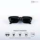 Vintage Cube - All Black Polarized Rectangle Sunglasses - RB2401