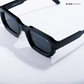 Vintage Cube - All Black Polarized Rectangle Sunglasses - RB2401