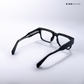 Timeless - Black Blue Cut Rectangle Sunglasses- RB2446