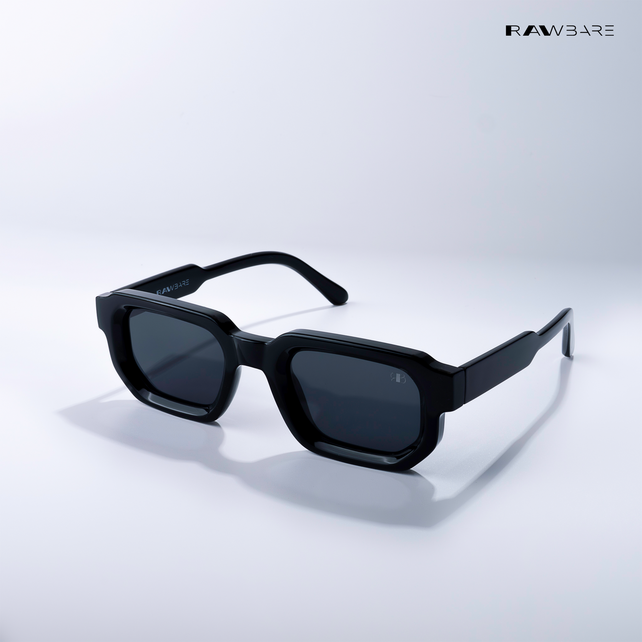 Vintage Cube All Black Polarized Rectangle Sunglasses RB2401 Rawbare  — Default Title — Rawbare