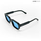 Vintage Cube - Blue Black Polarized Rectangle Sunglasses - RB2439
