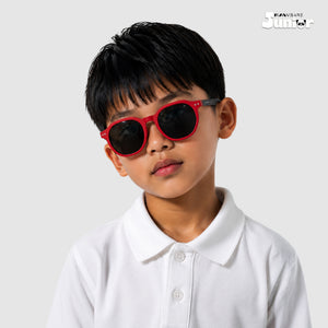 Mini Maven - Poppy Red Kids Polarized Wayfarer Sunglasses - RBK2501
