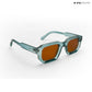 Vintage Cube - Blue Tea Polarized Rectangle Sunglasses - RB2403