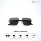 Tyro - Black Gold Flat-Top Square Aviator Sunglasses - RB2685BG