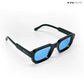 Vintage Cube - Blue Black Polarized Rectangle Sunglasses - RB2439