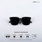 Midnight Gleam - Glossy Black Kids Polarized Square Sunglasses - RBK2544