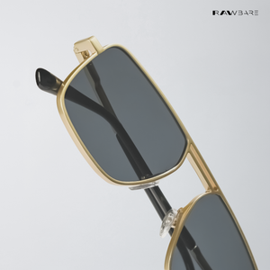 Tyro - Black Gold Flat-Top Square Aviator Sunglasses - RB2685BG
