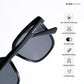 Midnight Gleam - Matte Black Kids Polarized Square Sunglasses - RBK2545
