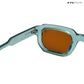 Vintage Cube - Blue Tea Polarized Rectangle Sunglasses - RB2403